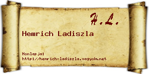 Hemrich Ladiszla névjegykártya